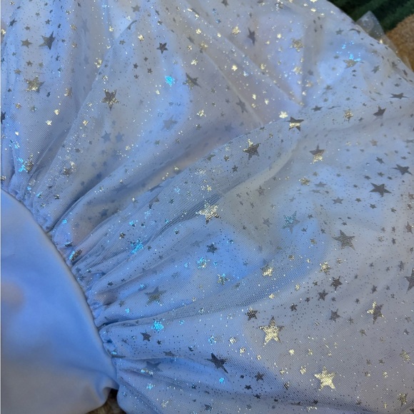 Girls' White and Silver Star Dress - Picture 3 of 5